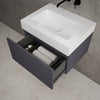 Raffinata One Drawer Vanity Unit  With Beyondstone BLOC Basin - Matt Graphite 600mm image