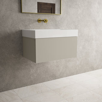 Raffinata One Drawer Vanity Unit  With Beyondstone BLOC Basin - Matt Stone 700mm