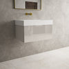 Raffinata One Drawer Vanity Unit  With Beyondstone BLOC Basin - Gloss Cashmere 700mm image