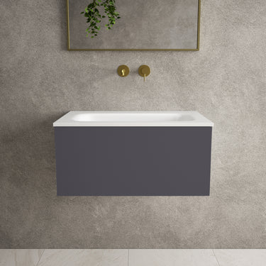 Raffinata One Drawer Vanity Unit  With Beyondstone Basin - Matt Graphite 700mm