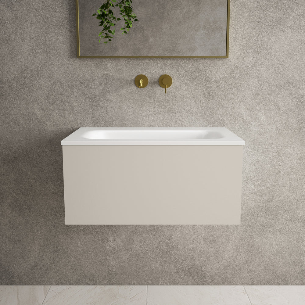 Raffinata One Drawer Vanity Unit  With Beyondstone Basin - Matt Cashmere 700mm