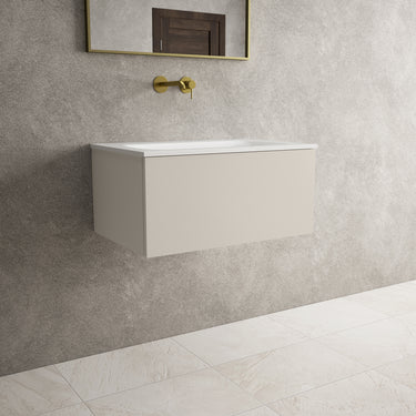 Raffinata One Drawer Vanity Unit  With Beyondstone Basin - Matt Cashmere 700mm