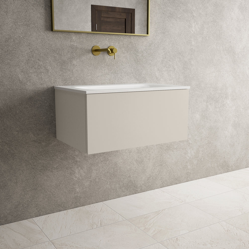 Raffinata One Drawer Vanity Unit  With Beyondstone Basin - Matt Cashmere 700mm
