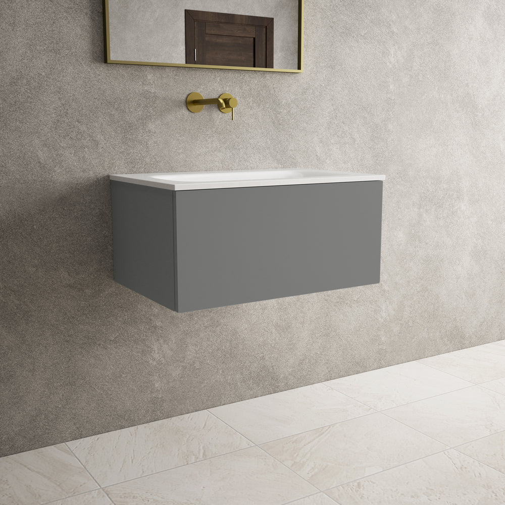 Raffinata One Drawer Vanity Unit  With Beyondstone Basin - Matt Dust 700mm