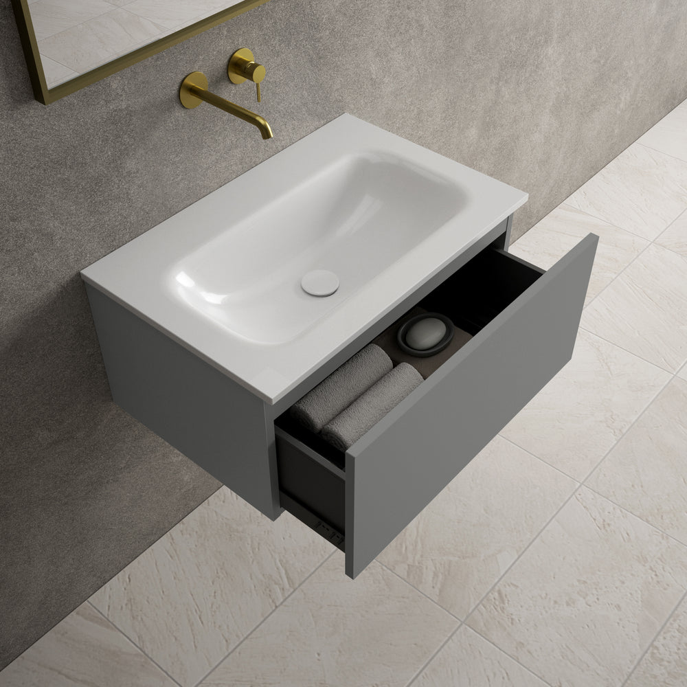 Raffinata One Drawer Vanity Unit  With Beyondstone Basin - Matt Dust 700mm