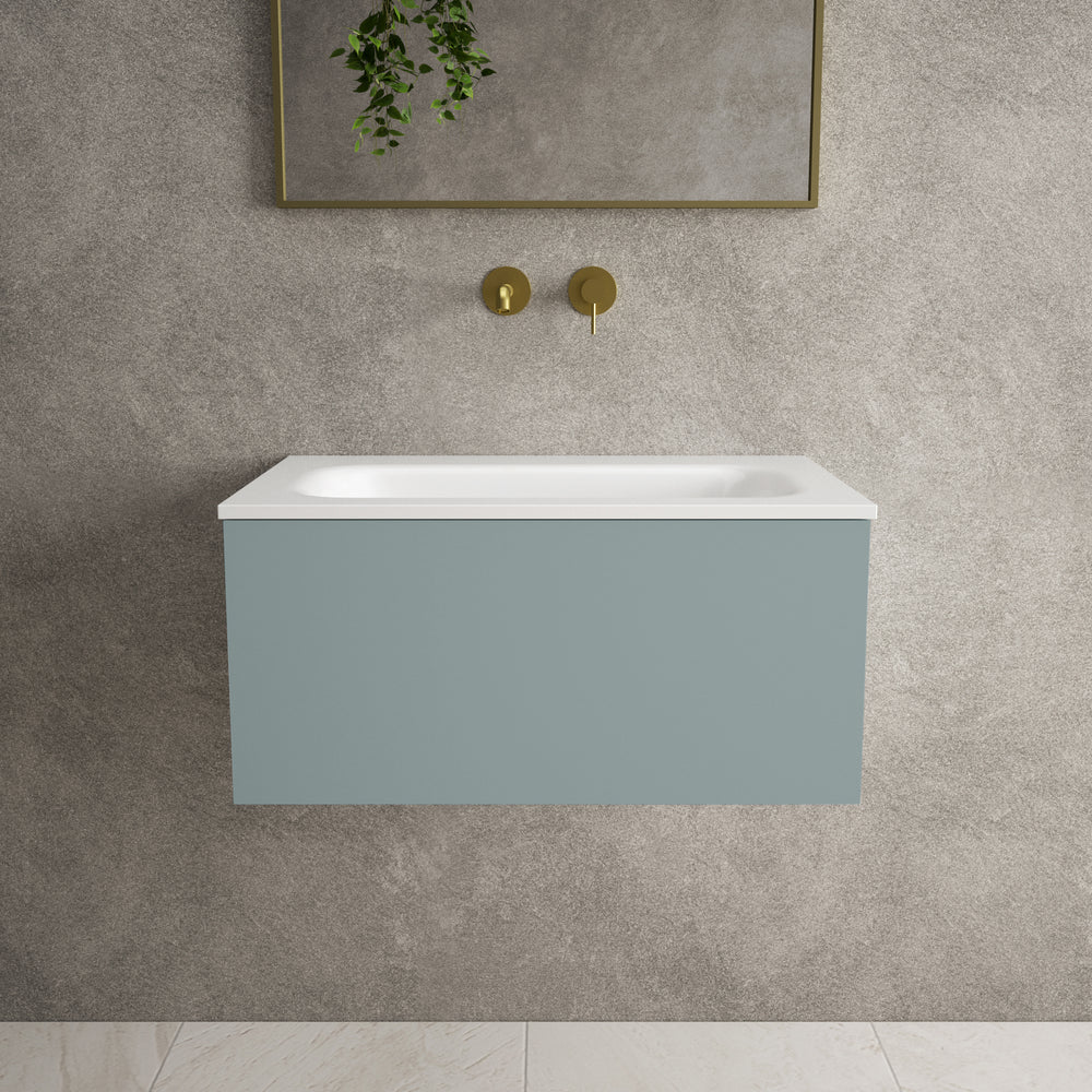 Raffinata One Drawer Vanity Unit  With Beyondstone Basin - Matt Fjord 700mm