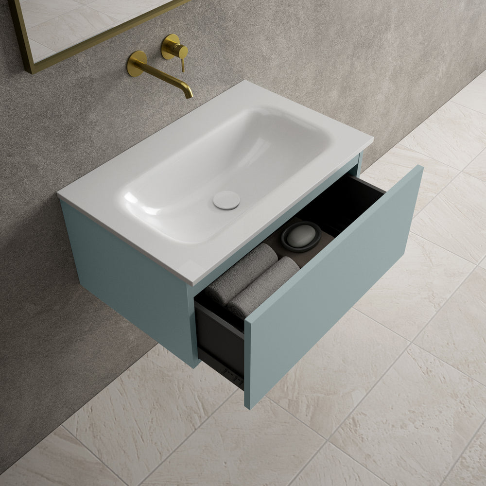 Raffinata One Drawer Vanity Unit  With Beyondstone Basin - Matt Fjord 700mm