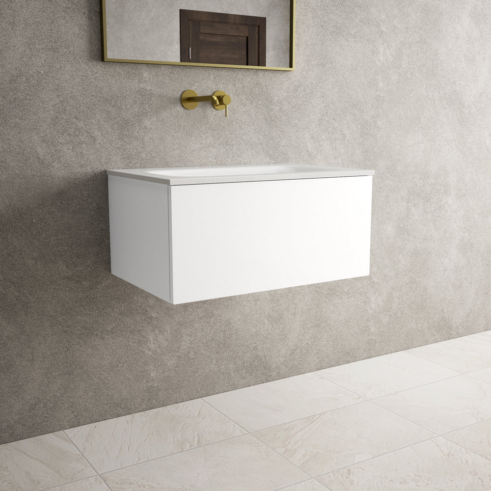 Raffinata One Drawer Vanity Unit  With Beyondstone Basin - Matt White 700mm