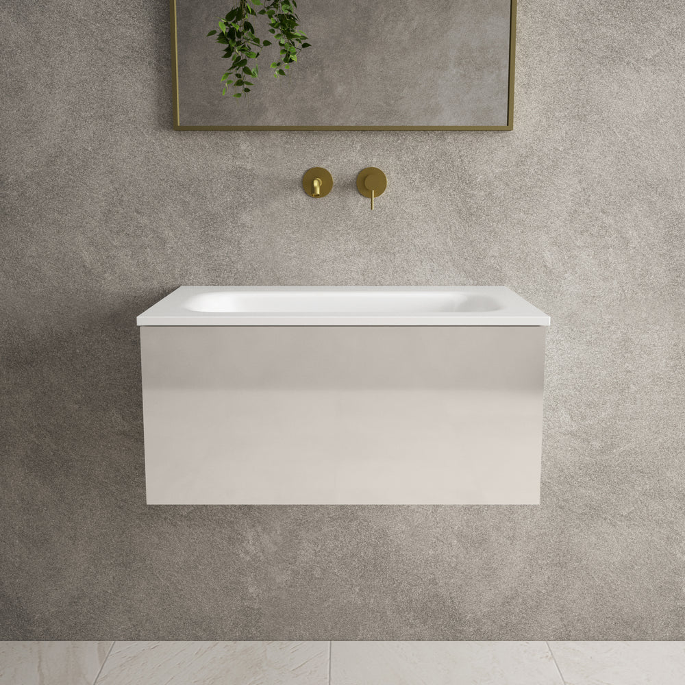 Raffinata One Drawer Vanity Unit  With Beyondstone Basin - Gloss Cashmere 700mm