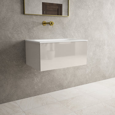 Raffinata One Drawer Vanity Unit  With Beyondstone Basin - Gloss Cashmere 700mm
