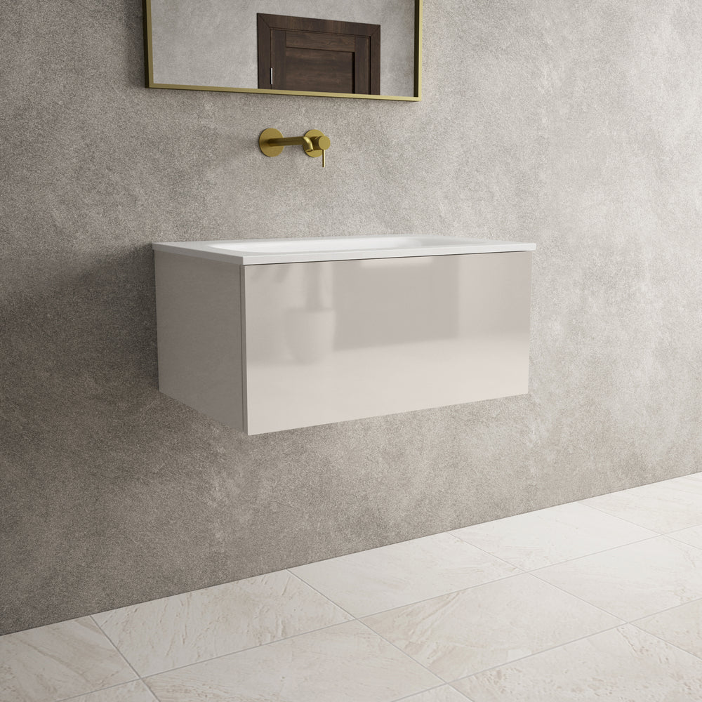 Raffinata One Drawer Vanity Unit  With Beyondstone Basin - Gloss Cashmere 700mm
