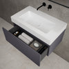 Raffinata One Drawer Vanity Unit With Beyondstone BLOC Basin - Matt Graphite 800mm image