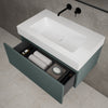 Raffinata One Drawer Vanity Unit With Beyondstone BLOC Basin - Matt Dark Green 800mm image