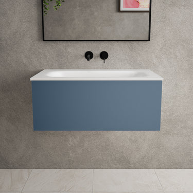 Raffinata One Drawer Vanity Unit With Beyondstone Basin - Matt Navy 800mm
