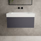 Raffinata One Drawer Vanity Unit With Beyondstone BLOC Basin - Matt Graphite 800mm image