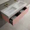 Raffinata Two Drawer Vanity Unit  With Beyondstone BLOC Double Basin - Matt Pink 1200mm image