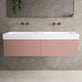 Raffinata Two Drawer Vanity Unit With Beyondstone BLOC Double Basin - Matt Pink 1400mm image