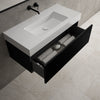 Raffinata One Drawer Vanity Unit With Beyondstone BLOC Basin - Matt Black 1000mm image