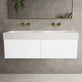 Raffinata Two Drawer Vanity Unit  With Beyondstone BLOC Double Basin - Matt White 1200mm image