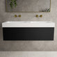 Raffinata One Drawer Vanity Unit With Beyondstone Double BLOC Basin - Matt Black 1200mm image