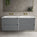 Scanalato Four Drawer Vanity Unit With Beyondstone Double Basin - Dove Grey 1400mm