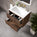 Scanalato Double Drawer Vanity Unit  With Beyondstone Basin - Walnut 700mm