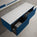 Scanalato Double Drawer Countertop Vanity Unit - Ocean Blue 1400mm