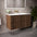 Scanalato Double Drawer Vanity Unit  With Beyondstone Basin - Walnut 1000mm
