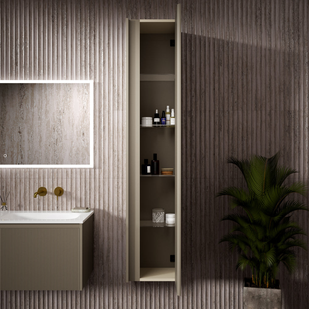 Scanalato Tall Wall Cabinet - Soft Taupe 350mm x 1650mm