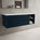 Scanalato Single Drawer Countertop Vanity Unit With Open Storage Space - Midnight Blue 1200mm