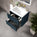 Scanalato Double Drawer Vanity Unit  With Beyondstone Basin - Midnight Blue 600mm