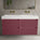 Scanalato Four Drawer Vanity Unit With Beyondstone BLOC Double Basin - Mineral Red 1200mm