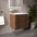 Scanalato Double Drawer Vanity Unit  With Beyondstone Basin - Walnut 600mm