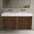 Scanalato Four Drawer Vanity Unit With Beyondstone BLOC Double Basin - Walnut 1200mm
