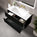 Scanalato Double Drawer Vanity Unit  With Beyondstone Basin - Pure Black 1000mm