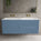 Scanalato Four Drawer Vanity Unit With Beyondstone Double Basin - Soft Blue 1400mm