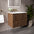 Scanalato Double Drawer Vanity Unit  With Beyondstone Basin - Walnut 700mm