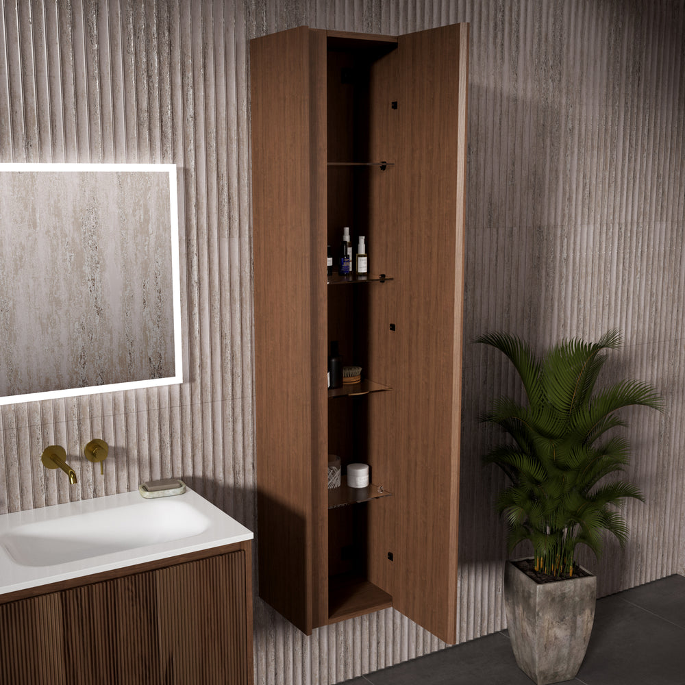 Scanalato Tall Wall Cabinet - Walnut 350mm x 1650mm