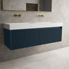 Scanalato Double Drawer Vanity Unit With Beyondstone BLOC Double Basin - Midnight Blue 1400mm image