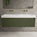 Scanalato Double Drawer Vanity Unit With Beyondstone BLOC Double Basin - Seaweed 1400mm