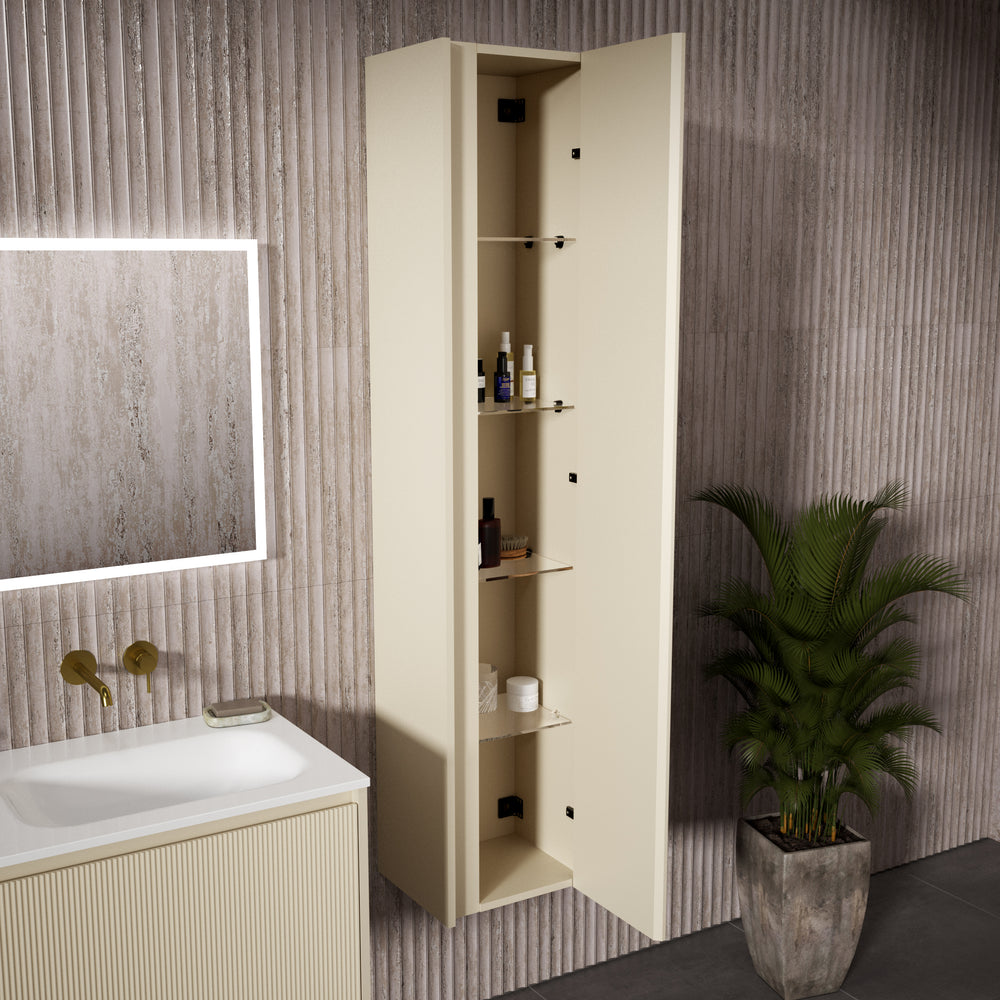 Scanalato Tall Wall Cabinet - Cashmere 350mm x 1650mm