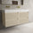 Scanalato Four Drawer Vanity Unit With Beyondstone BLOC Double Basin - Cashmere 1200mm