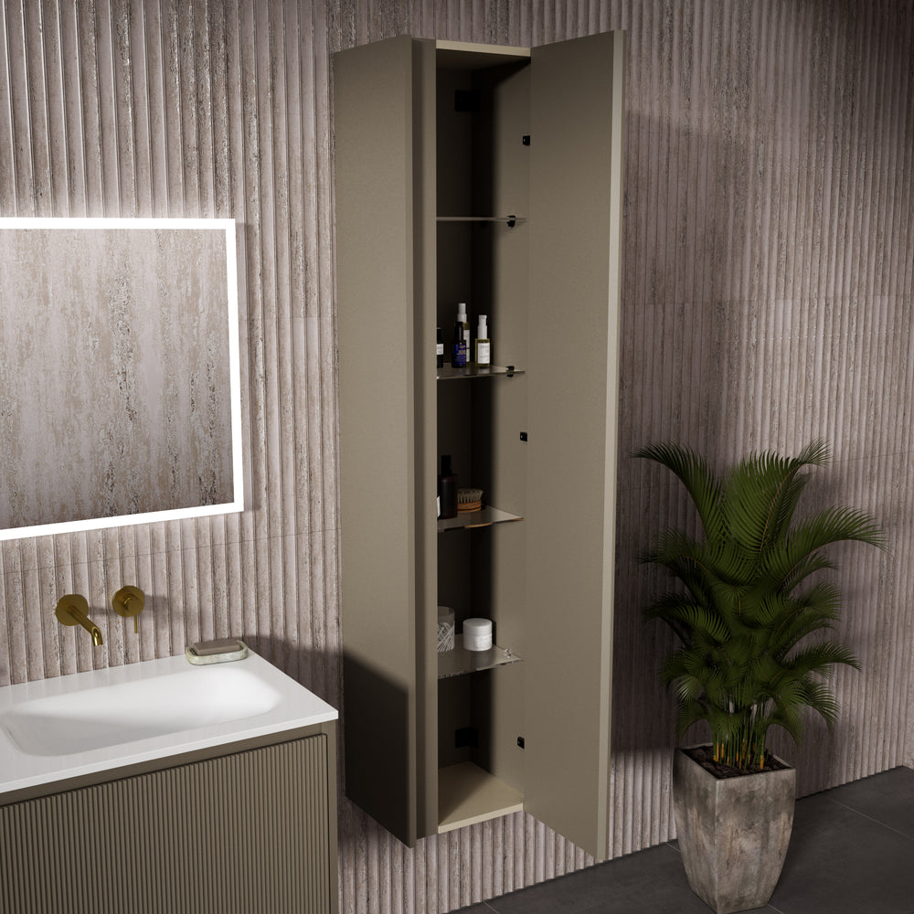 Scanalato Tall Wall Cabinet - Soft Taupe 350mm x 1650mm