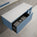 Scanalato Single Drawer Countertop Vanity Unit With Open Storage Space - Soft Blue 1200mm