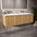 Scanalato Double Drawer Vanity Unit With Beyondstone Double Basin - Oak 1400mm