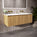 Scanalato Single Drawer Vanity Unit With Beyondstone Double Basin - Oak 1200mm