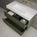 Scanalato Double Drawer Vanity Unit  With Beyondstone BLOC Basin - Seaweed 1000mm
