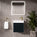 Scanalato Single Door Vanity Unit With Beyondstone Basin - Midnight Blue 450mm