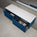Scanalato Double Drawer Countertop Vanity Unit - Ocean Blue 1400mm
