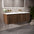 Scanalato Single Drawer Vanity Unit With Beyondstone Double Basin - Walnut 1200mm